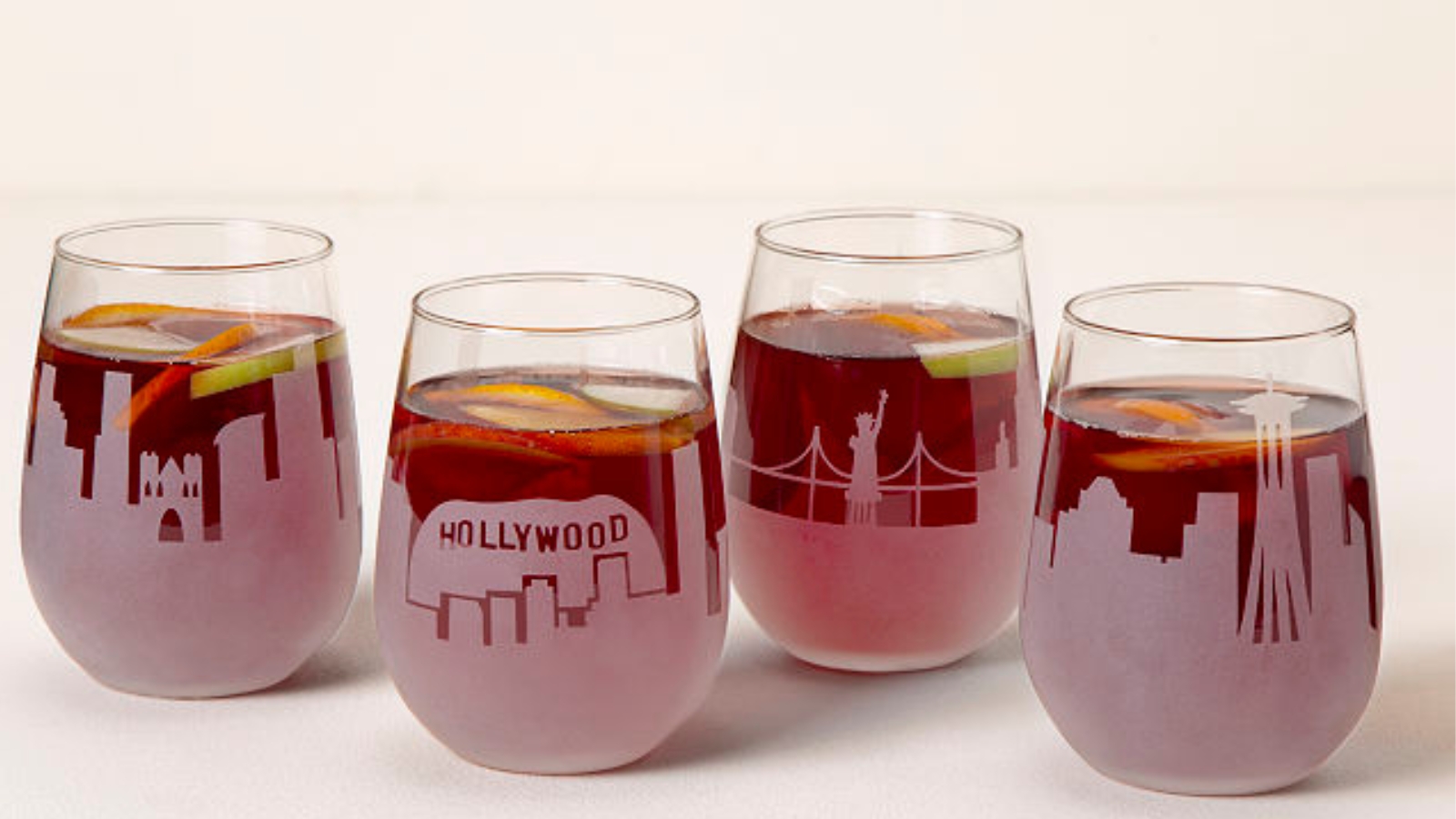 4 city skyline etched wine glasses as a wedding gift sparked the birth of charm city glassware series