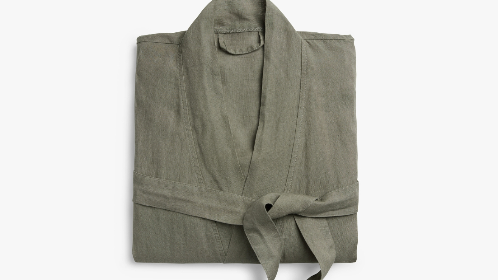 moss color robe from linen
