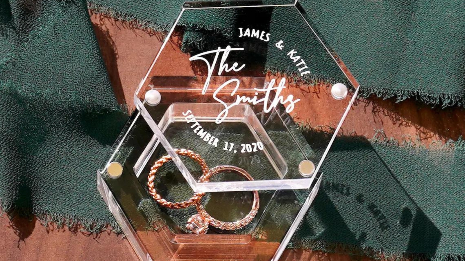 unique personalized ring box that adds special touch to weddings and enhances ring photos