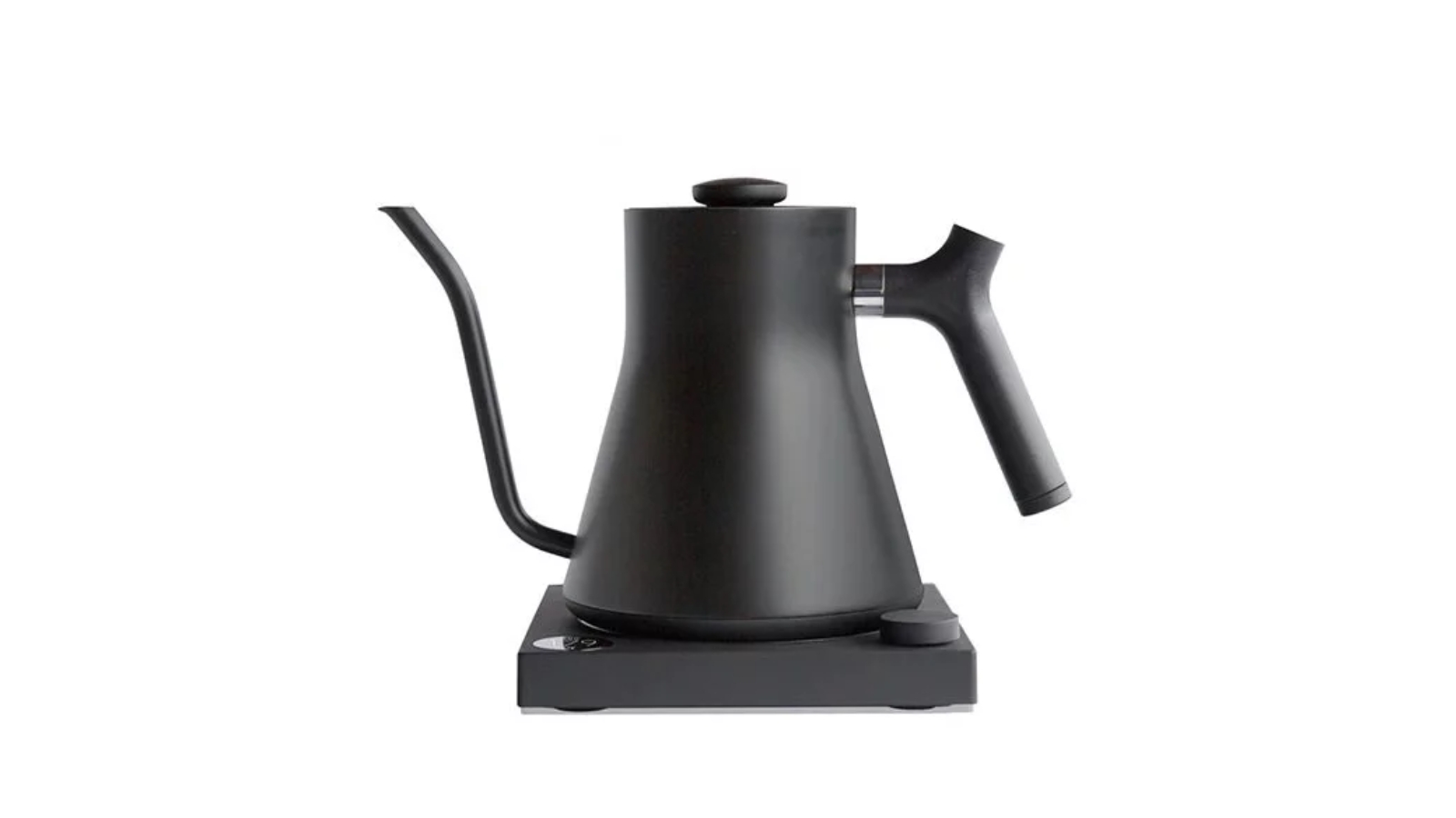 display of a black electric lettle for making coffee or brewing as a beginner