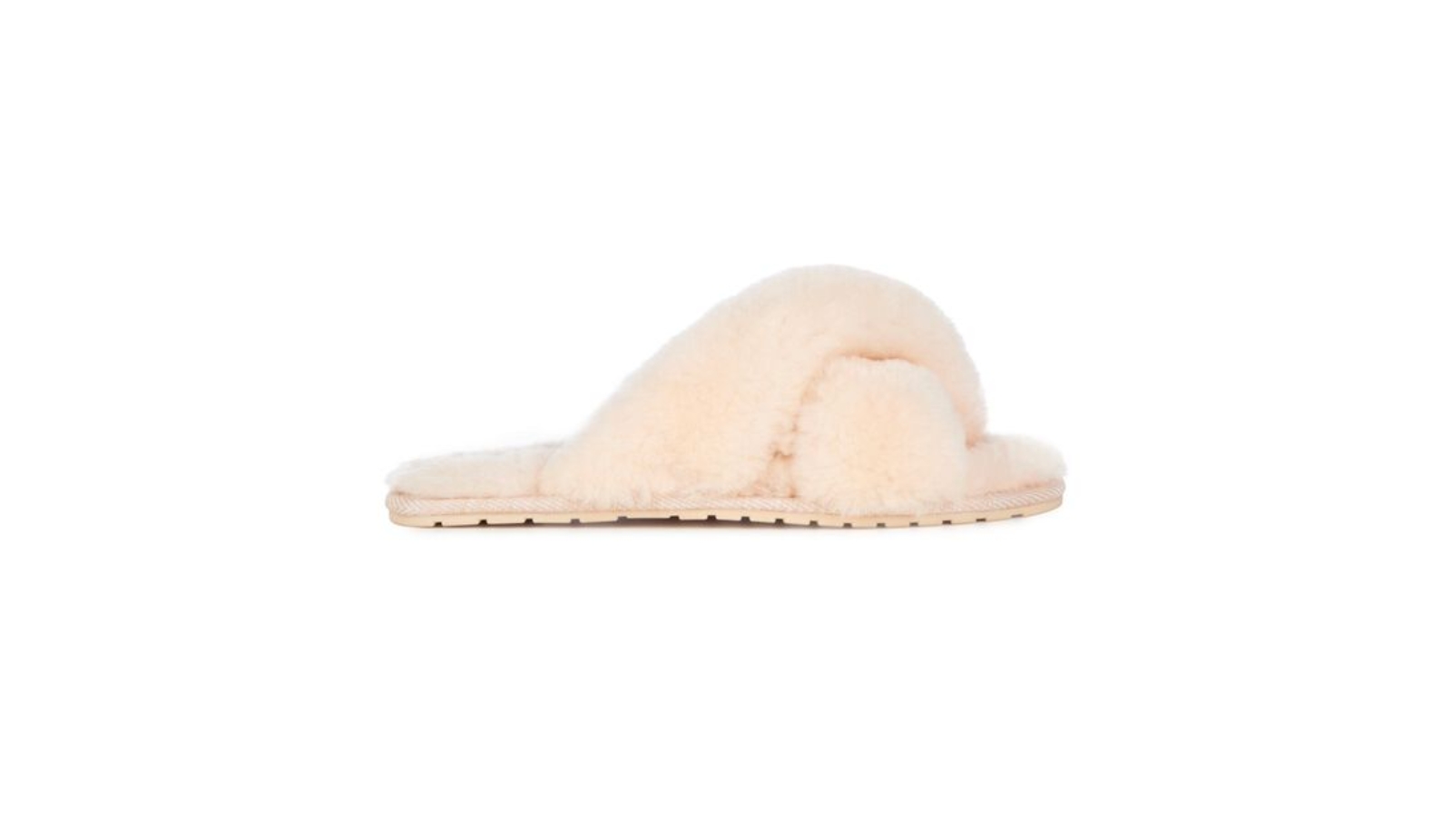 fluffy crossover slipper made from natural australian sheepskin