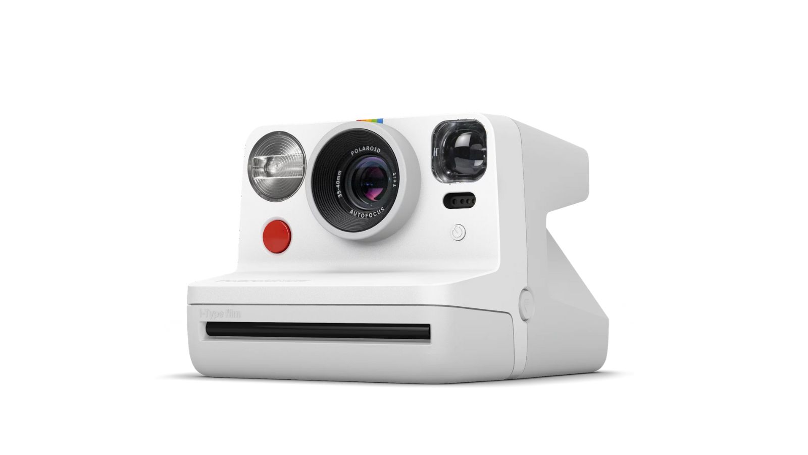 display of white polaroid camera for instant clicks